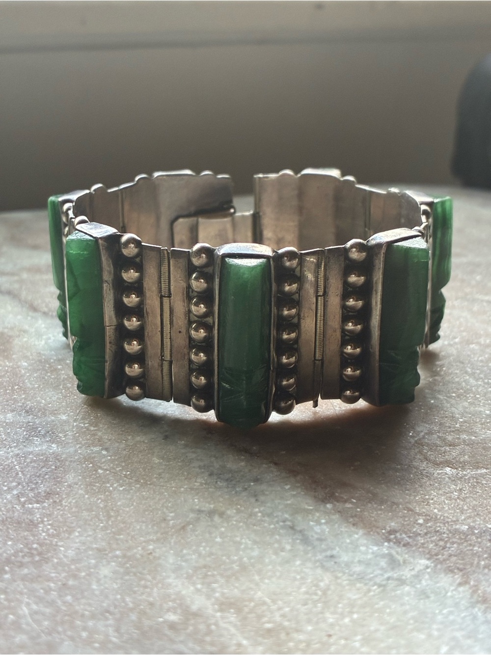 Vintage Sterling Silver and Gemstone bracelet from Mexico